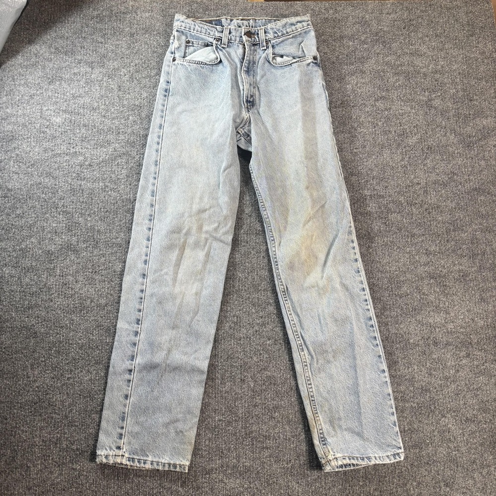 Levis 560 Jeans Mens 27x30 Blue Light Wash Relaxed Tapered Distressed Denim